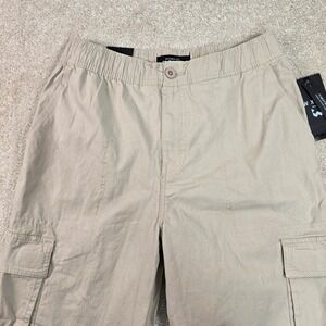 WXYZ MFG CO Timothee Cargo Pocket Pants Mens Medium Khaki Tan Elastic Waist NEW